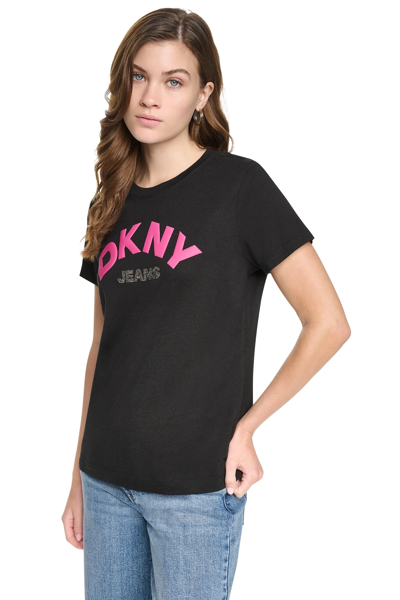 ARCHED RHINESTONE LOGO TEE sold by DKNY product image thumbnail 4
