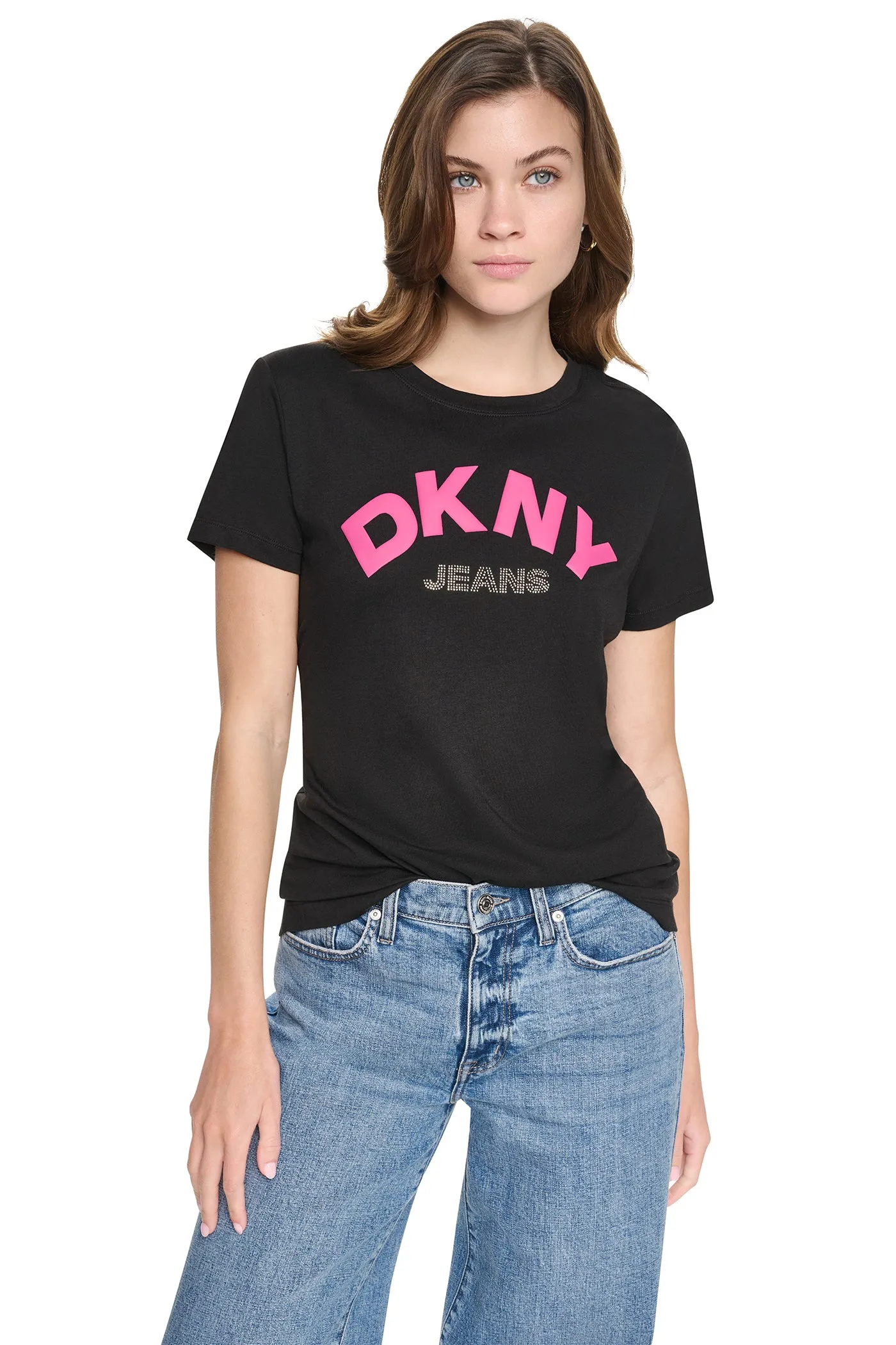 ARCHED RHINESTONE LOGO TEE sold by DKNY product image thumbnail 5