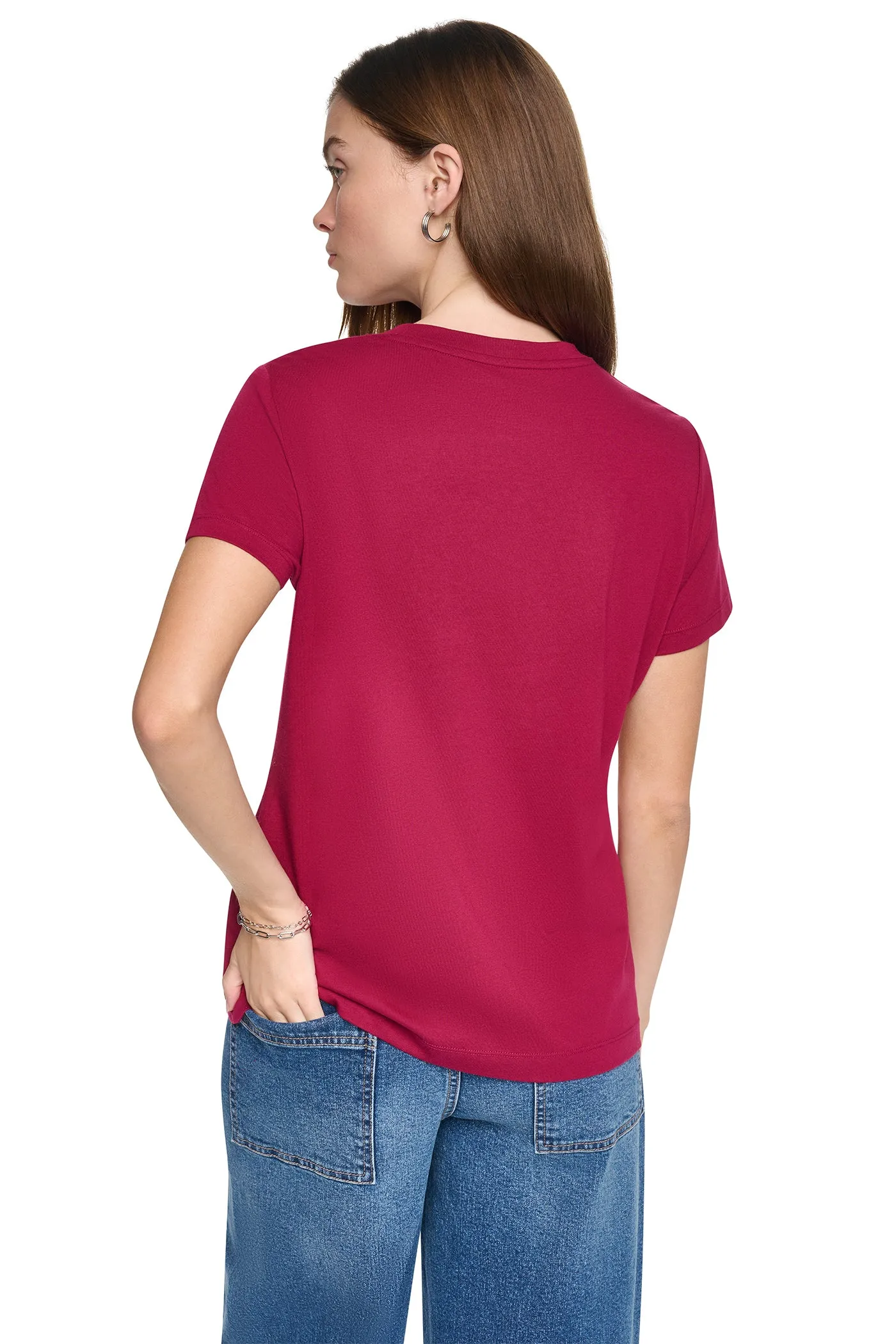 ARCHED RHINESTONE LOGO TEE sold by DKNY product image thumbnail 4