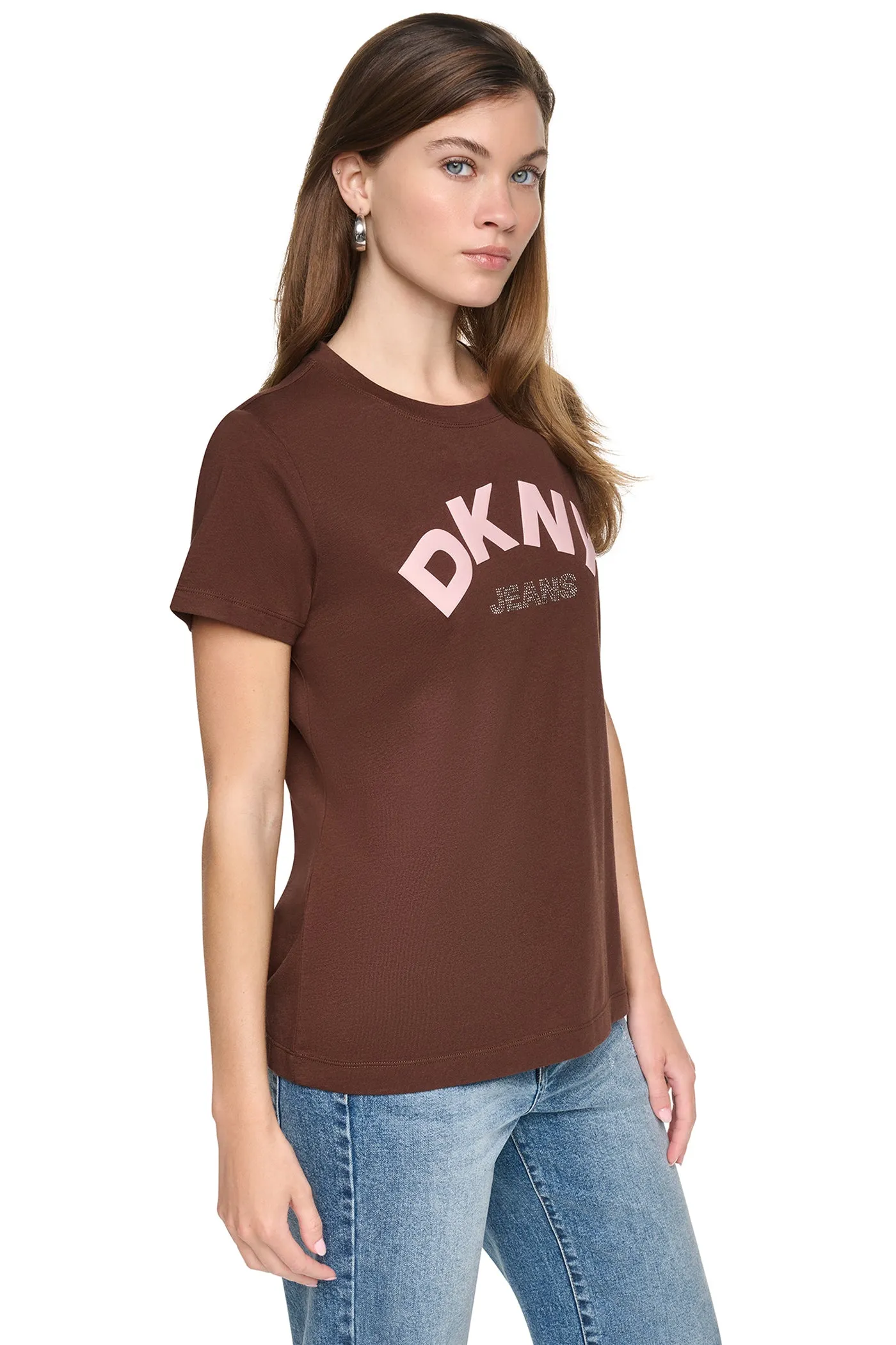 ARCHED RHINESTONE LOGO TEE sold by DKNY product image thumbnail 4