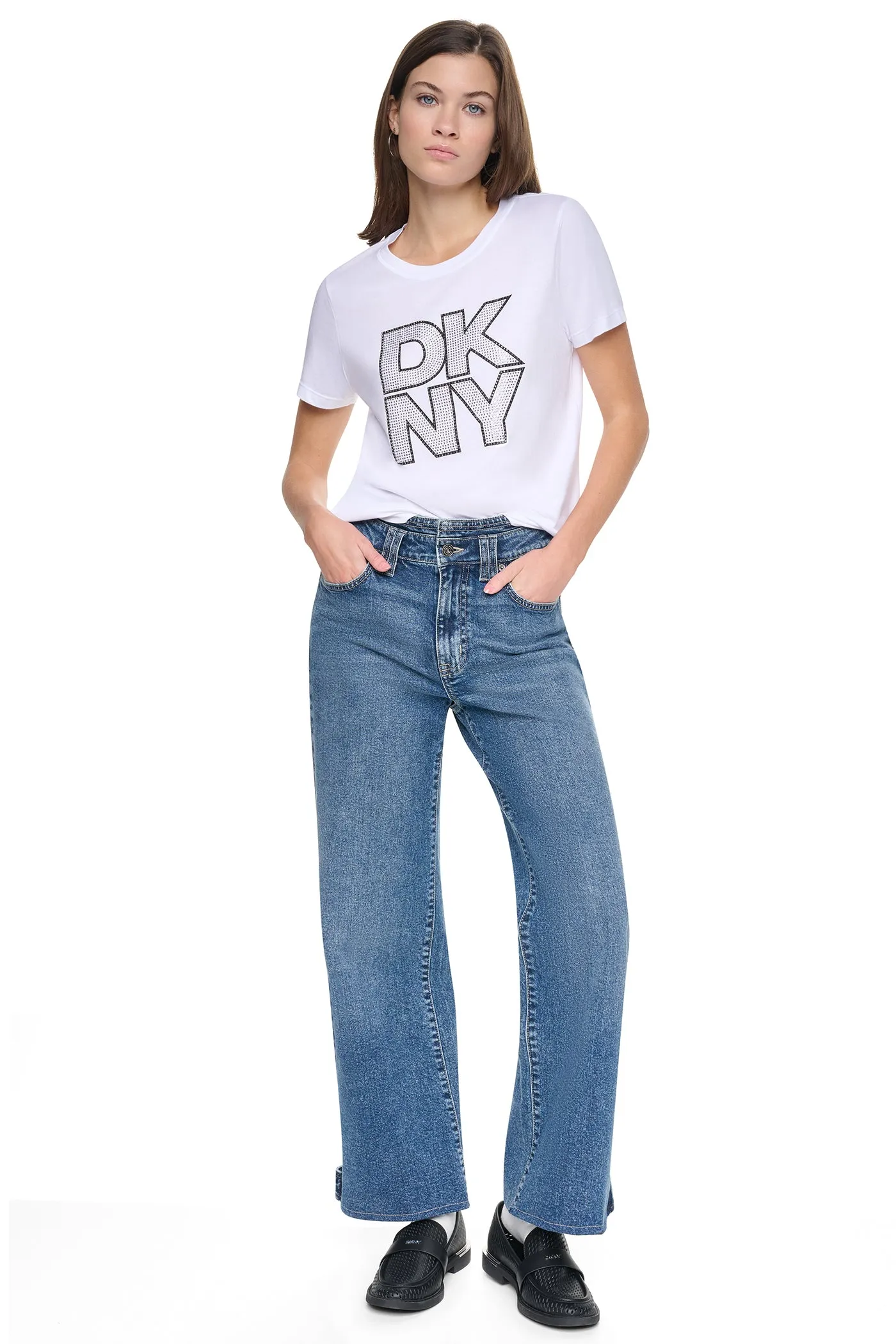 CRYSTAL DISTRESSED LOGO TEE sold by DKNY product image thumbnail 5
