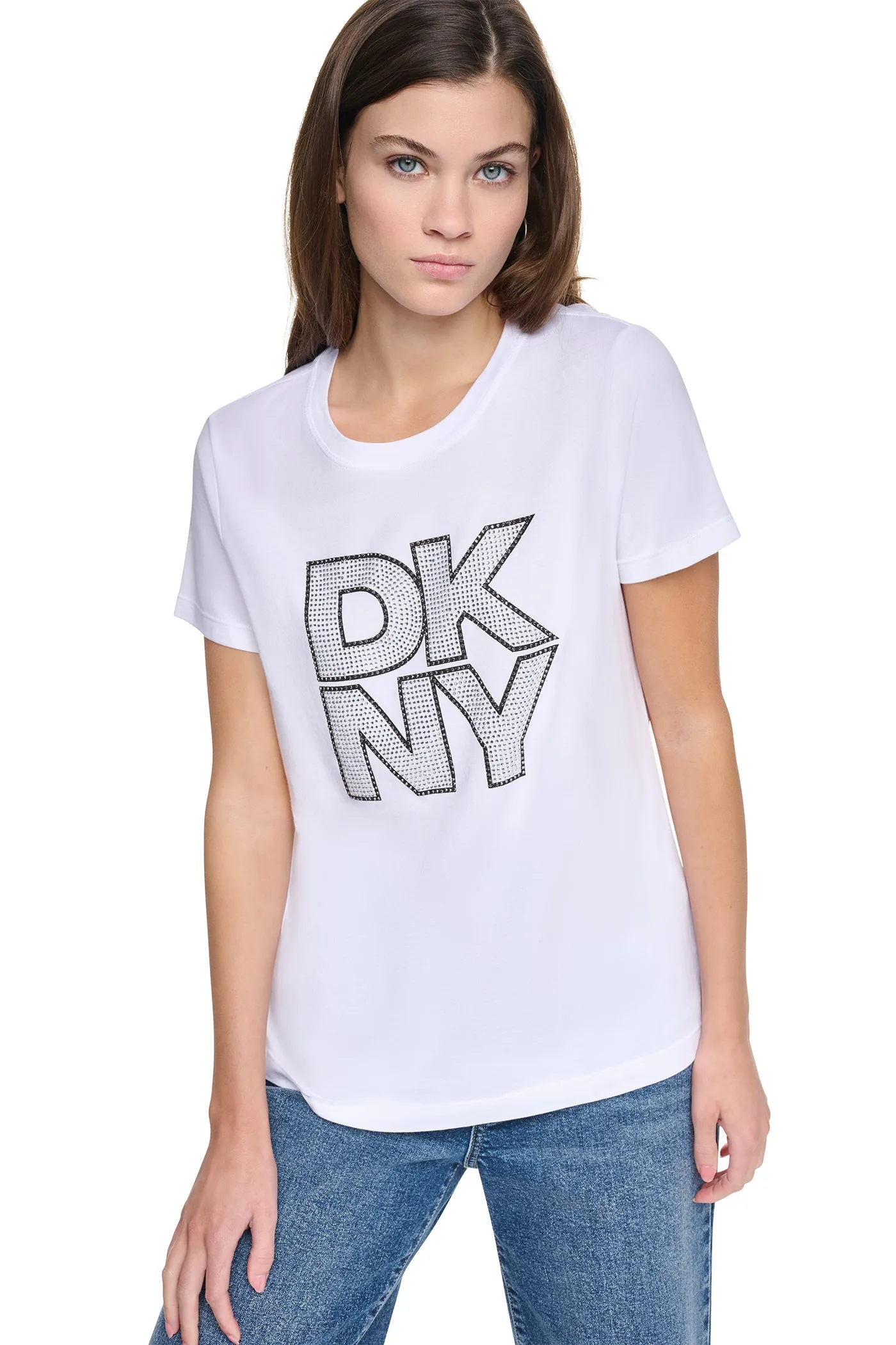 CRYSTAL DISTRESSED LOGO TEE sold by DKNY product image thumbnail 2