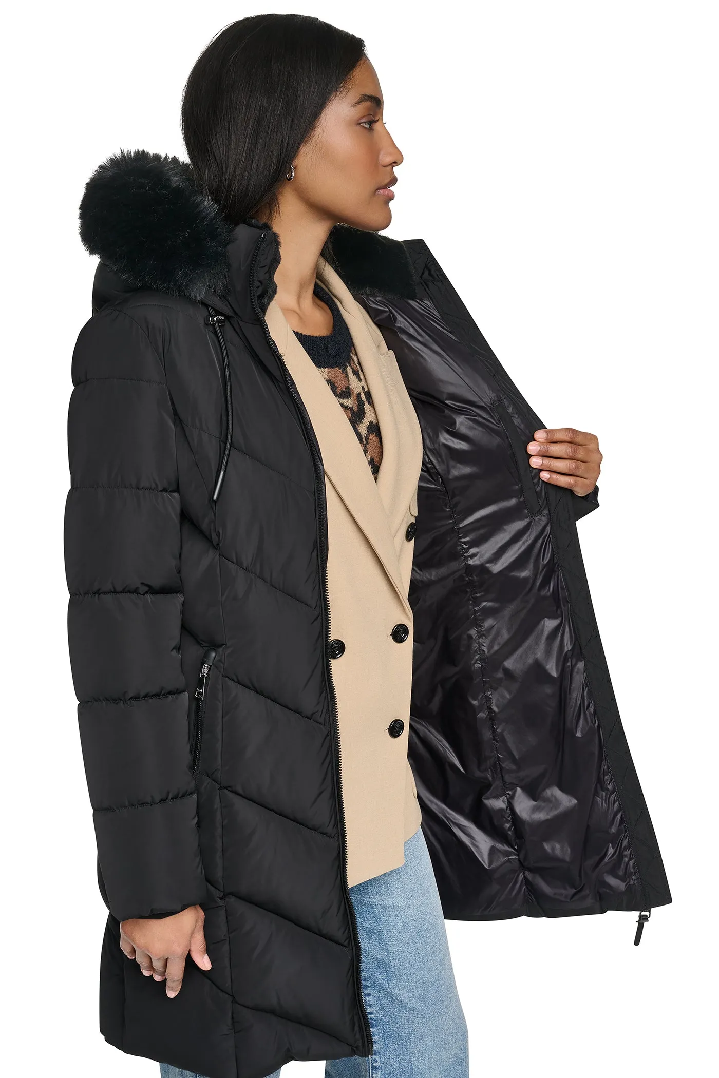 WALKER WITH FAUX FUR LINED HOOD sold by DKNY product image thumbnail 4