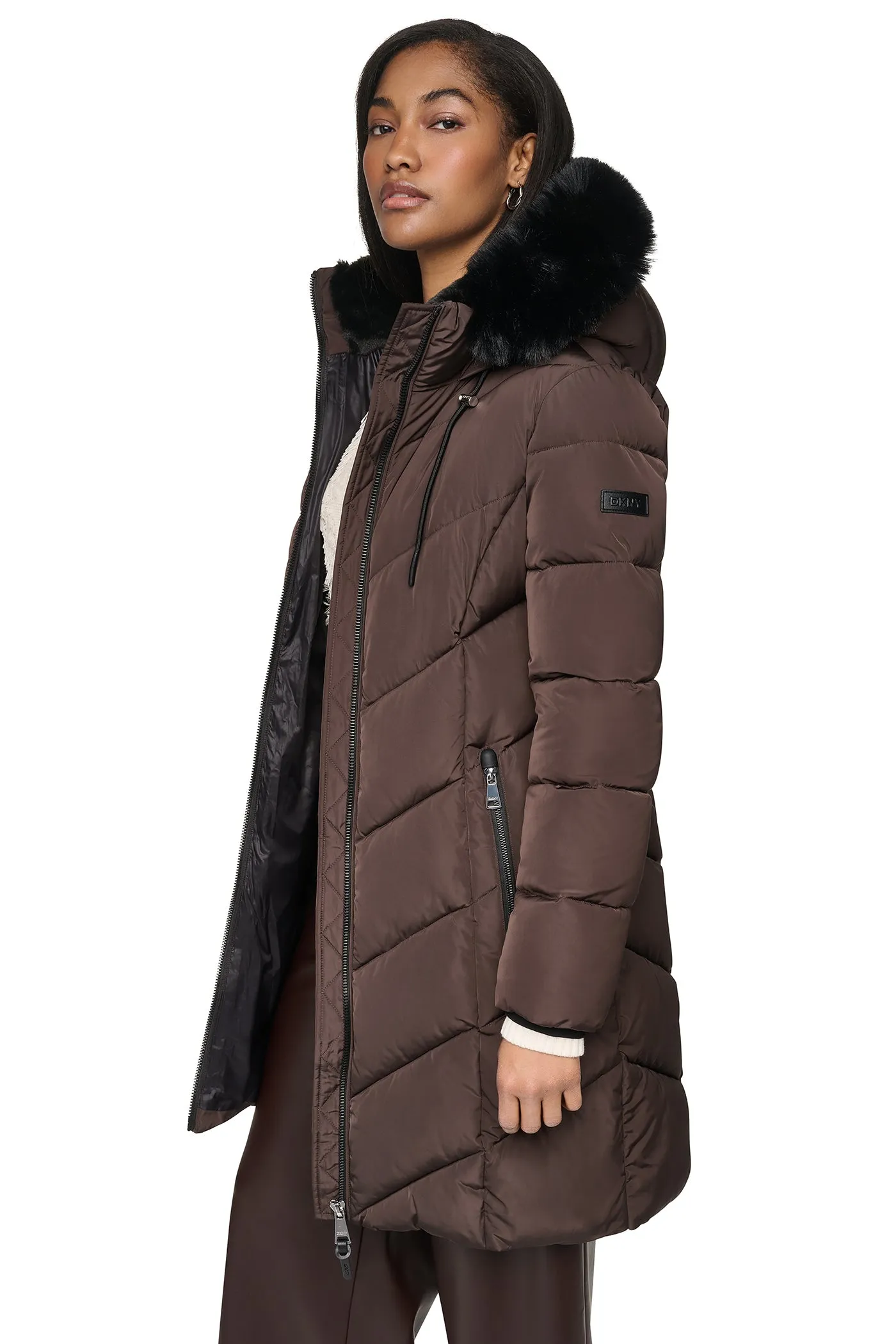 WALKER WITH FAUX FUR LINED HOOD sold by DKNY product image thumbnail 4