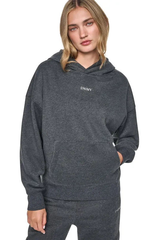 METALLIC BUBBLE LOGO HOODIE made by DKNY