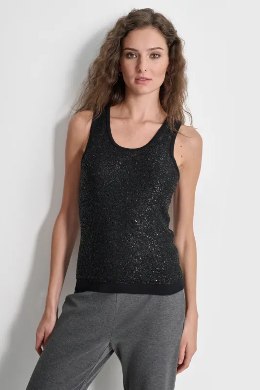 SEQUIN YARN SWEATER sold by DKNY