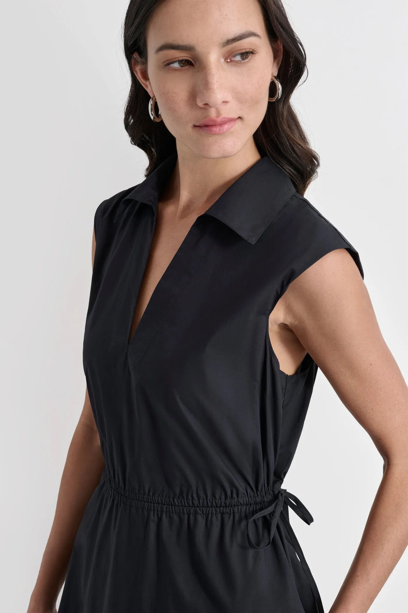 CUTOUT PINSTRIPED MIDI SHIRT DRESS sold by DKNY product image thumbnail 5