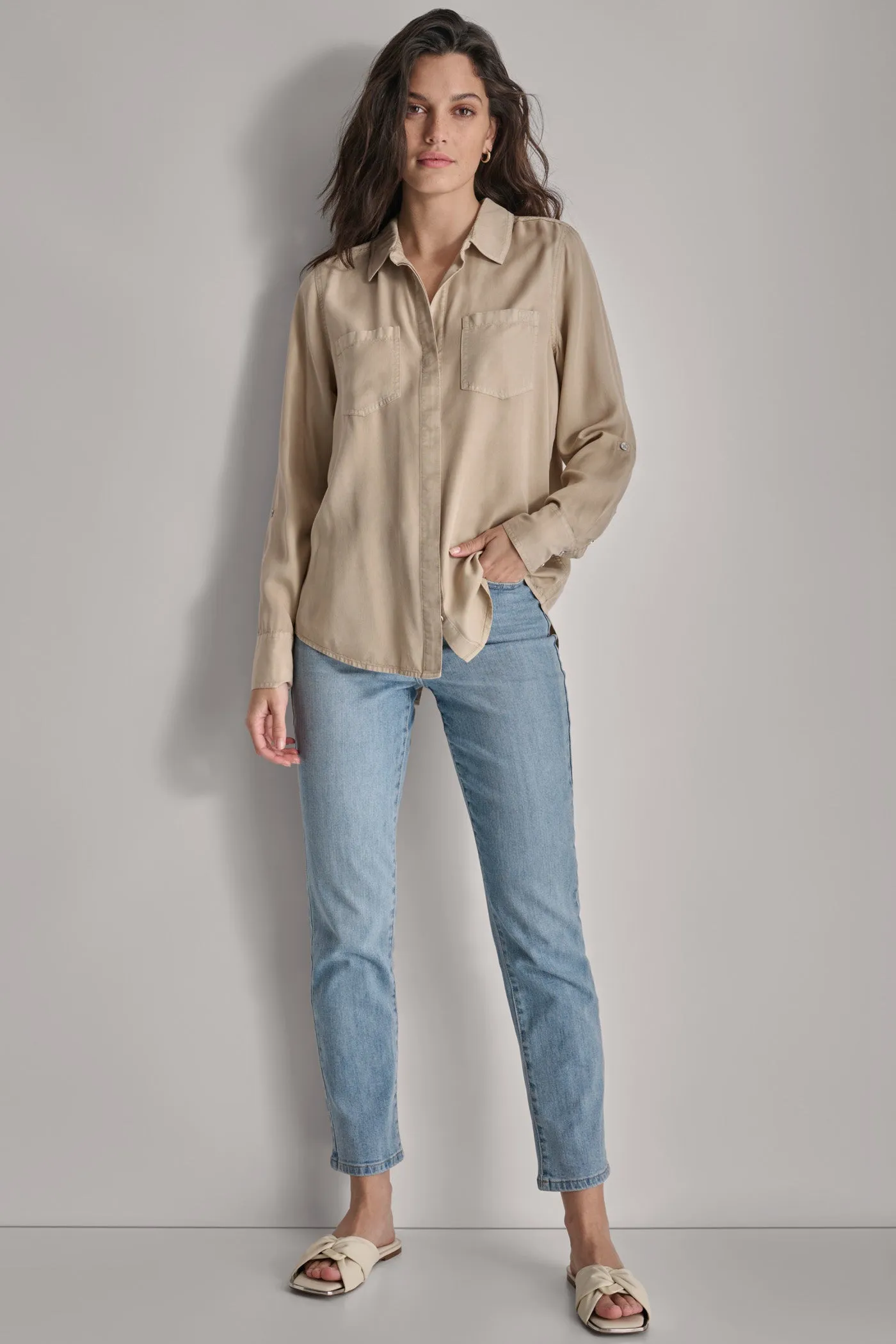 SPLIT BACK BUTTON FRONT SHIRT sold by DKNY product image thumbnail 3