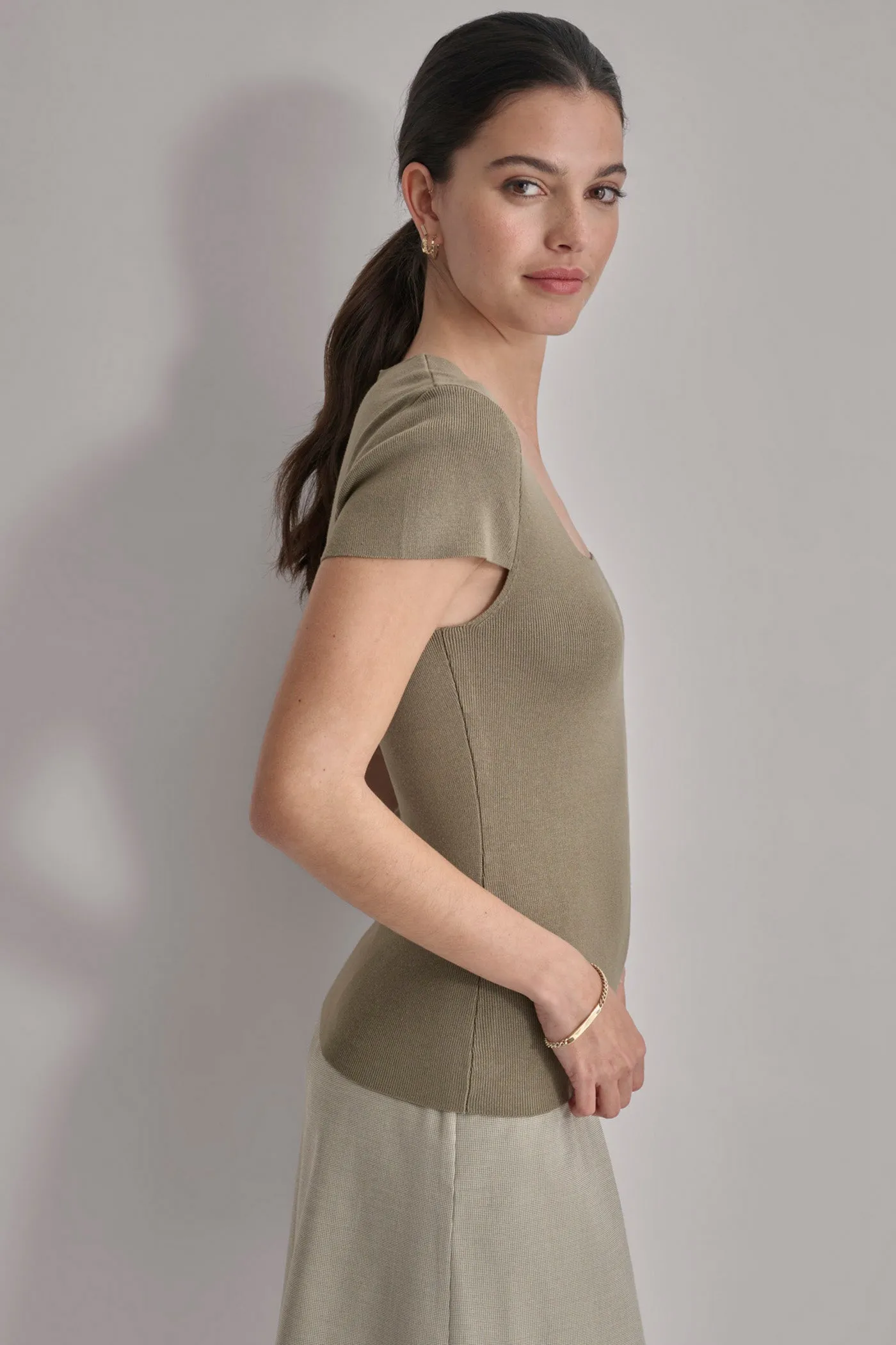 SQUARE NECK KNIT TOP sold by DKNY product image thumbnail 4
