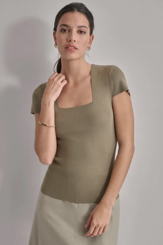 SQUARE NECK KNIT TOP sold by DKNY