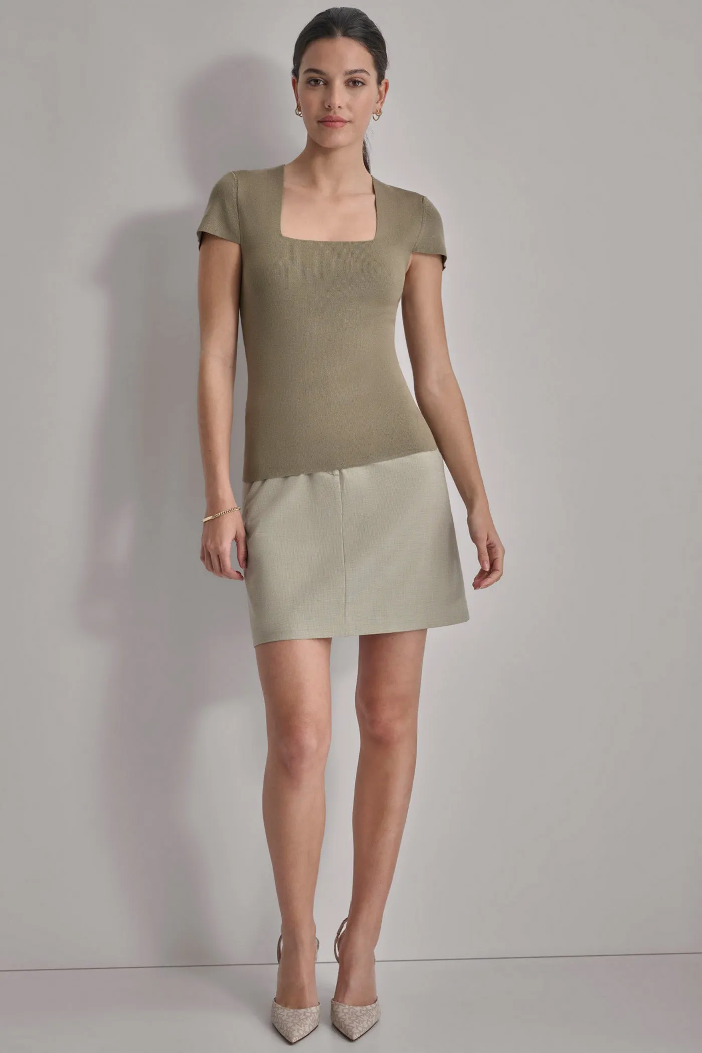 SQUARE NECK KNIT TOP sold by DKNY product image thumbnail 3