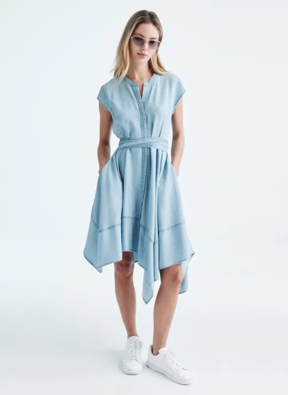 TENCEL ASYMMETRICAL WRAP DRESS sold by DKNY