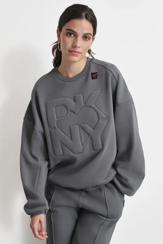 TERRY CREW NECK SWEATSHIRT sold by DKNY