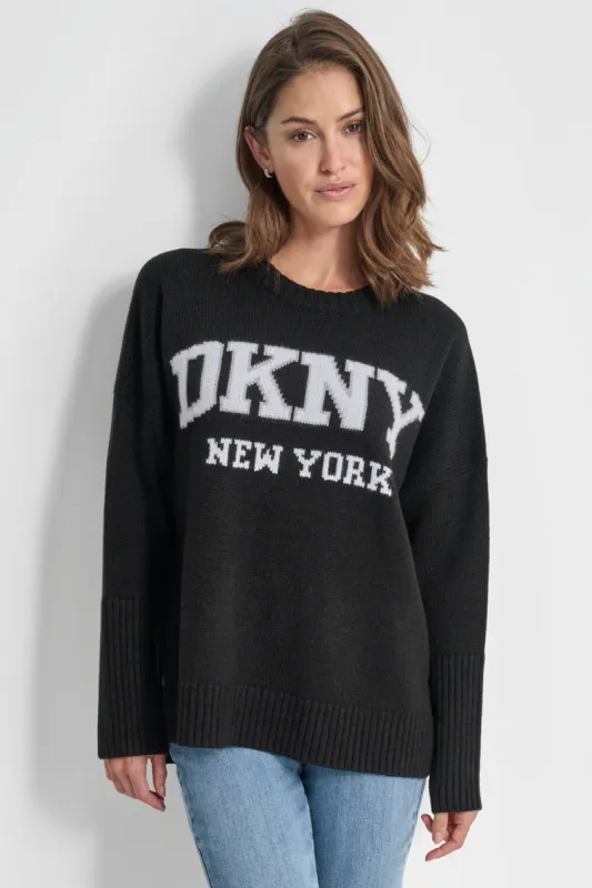 VARSITY LOGO SWEATER sold by DKNY
