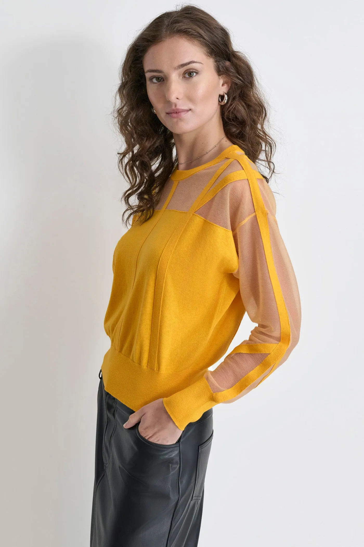CORSET SEAM SHEER TOP sold by DKNY product image thumbnail 3