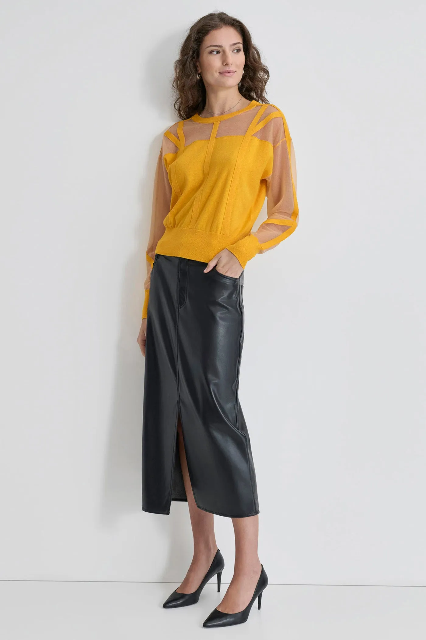 CORSET SEAM SHEER TOP sold by DKNY product image thumbnail 5