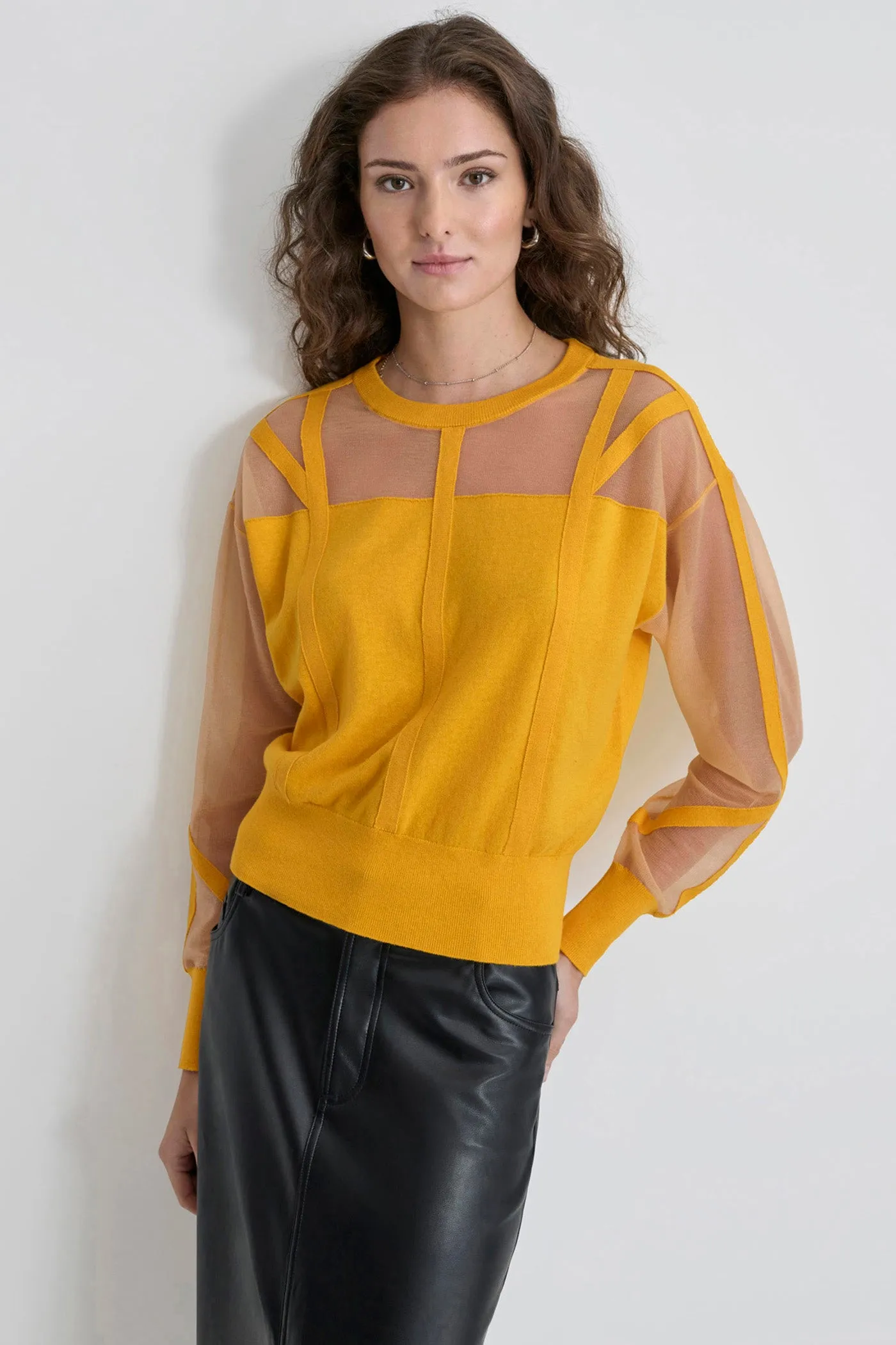 CORSET SEAM SHEER TOP sold by DKNY