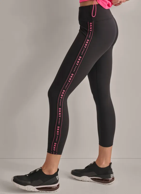 HIGH WAIST 7/8 LOGO TAPE LEGGINGS sold by DKNY