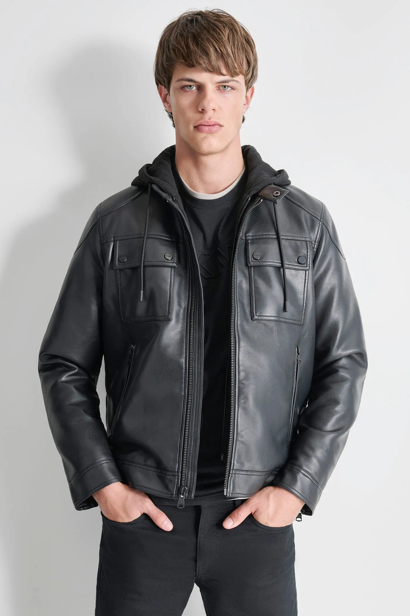 FAUX LEATHER JACKET sold by DKNY