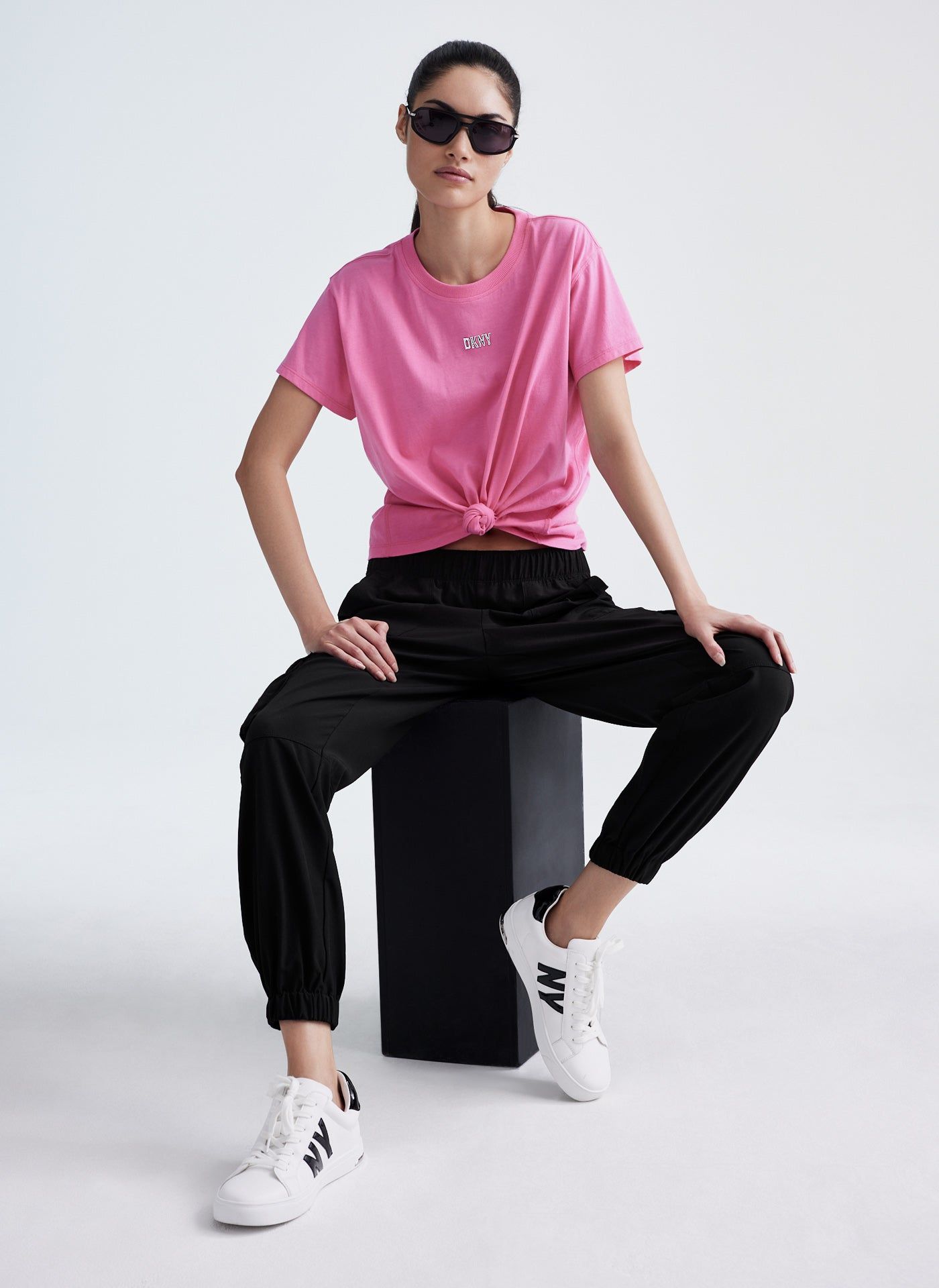METALLIC BUBBLE LOGO KNOT FRONT TEE sold by DKNY product image thumbnail 2