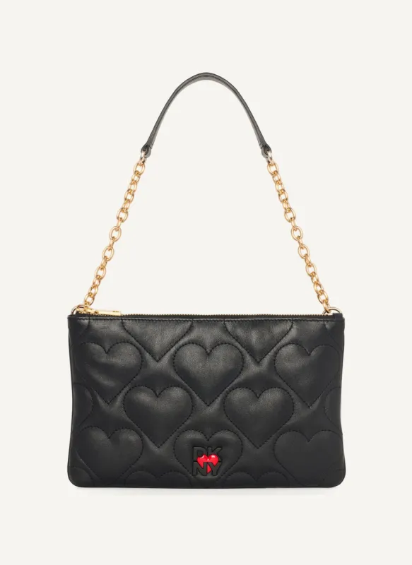 HEART OF NY QUILTED FLAT SHOULDER BAG sold by DKNY