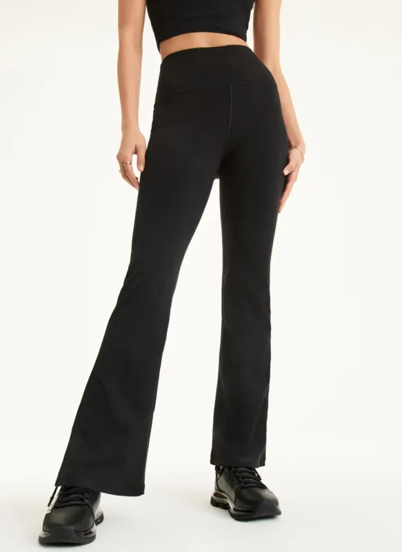 HIGH WAISTED FLARE LEGGINGS made by DKNY