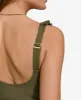 RUFFLED PLUNGE V-NECK ONE PIECE sold by DKNY