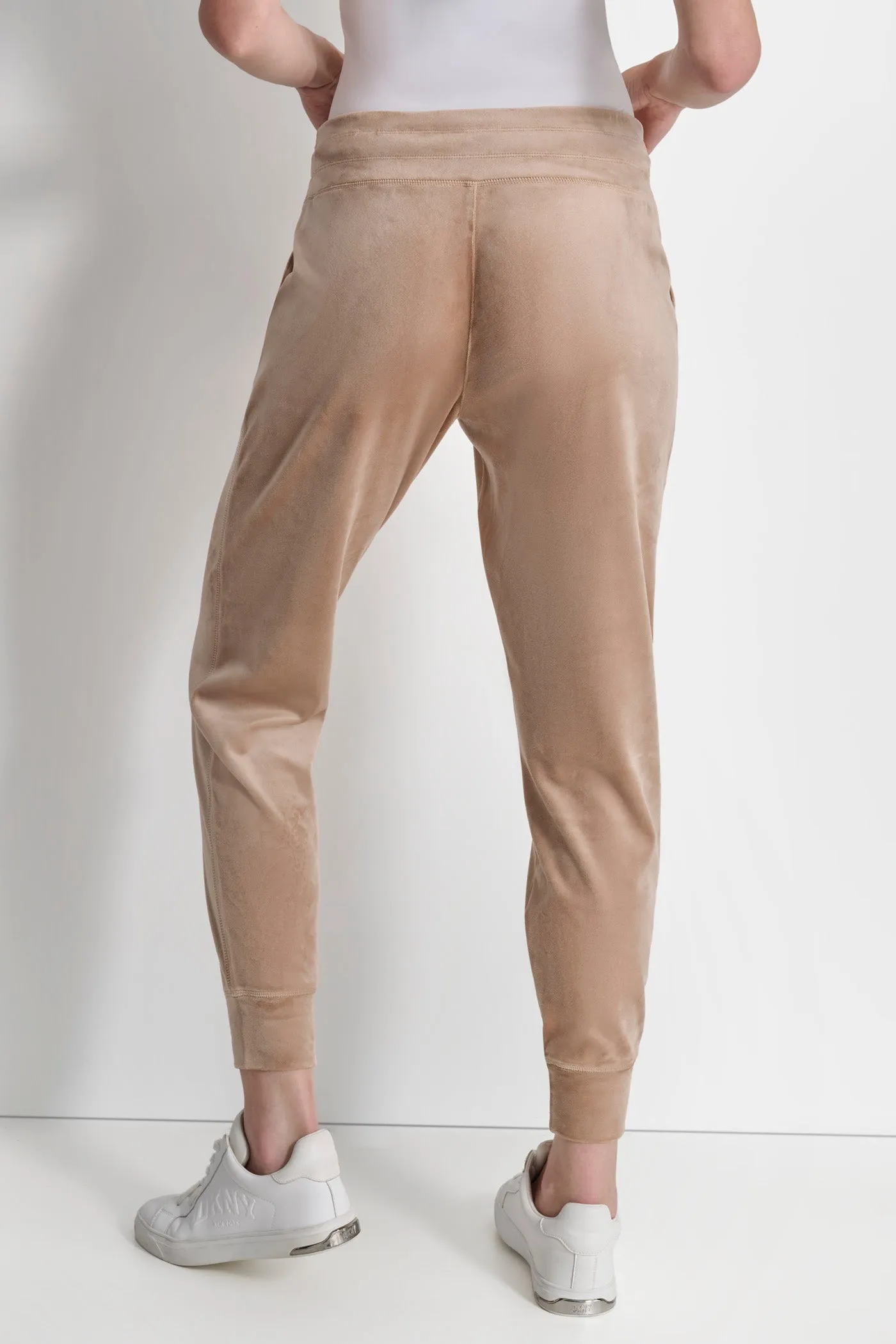 PLATINUM VELOUR RHINESTONE LOGO JOGGER sold by DKNY product image thumbnail 2