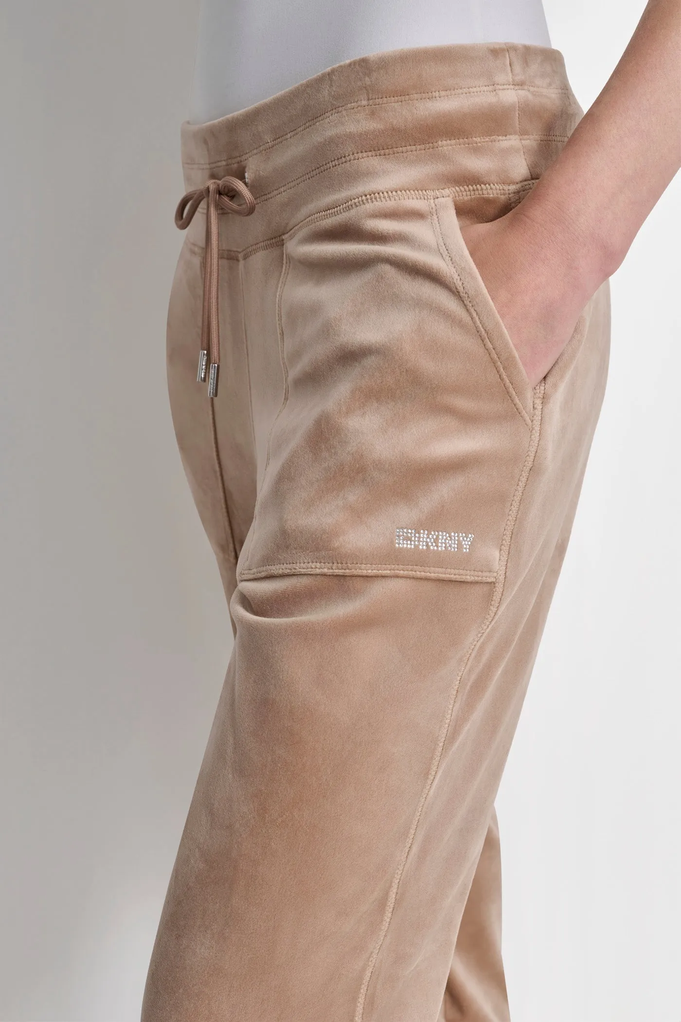 PLATINUM VELOUR RHINESTONE LOGO JOGGER sold by DKNY product image thumbnail 4