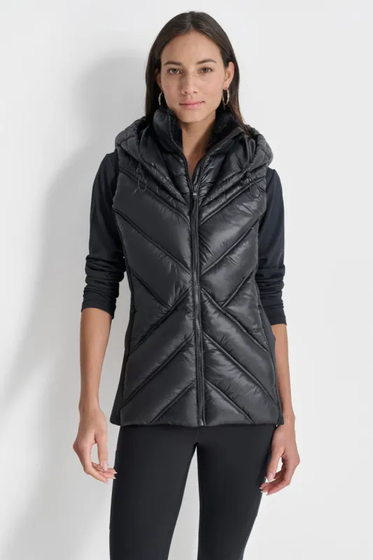 HOODED PUFFER VEST sold by DKNY