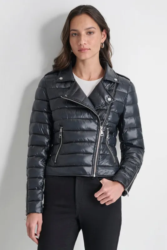MOTO STYLE PUFFER JACKET sold by DKNY