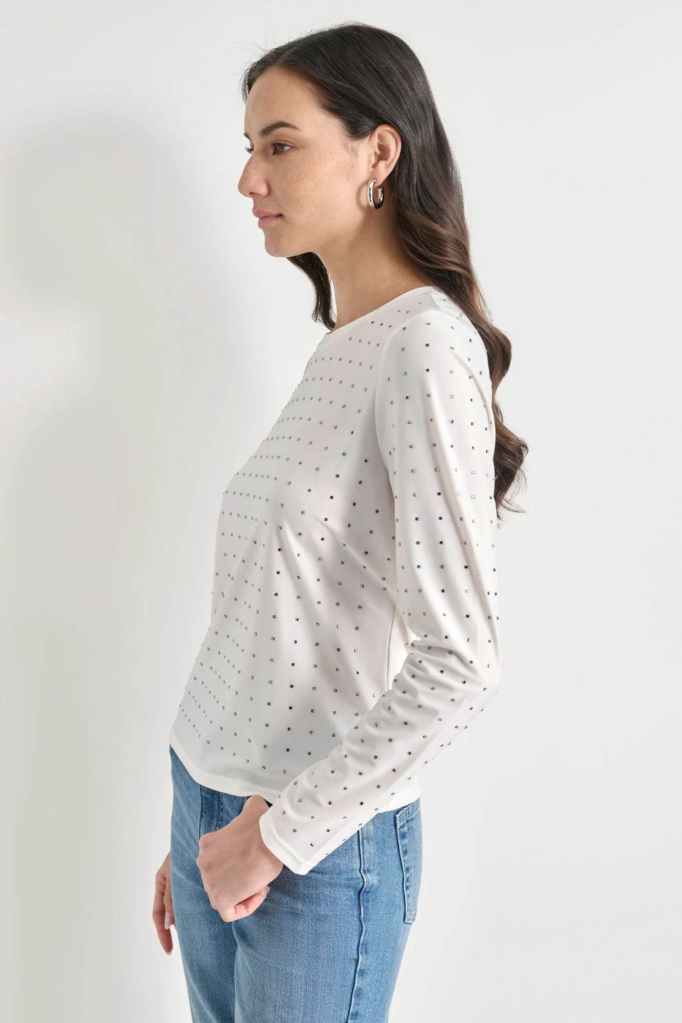 Studded Long Sleeve Top sold by DKNY product image thumbnail 4