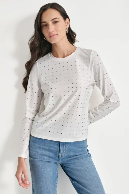 Studded Long Sleeve Top sold by DKNY