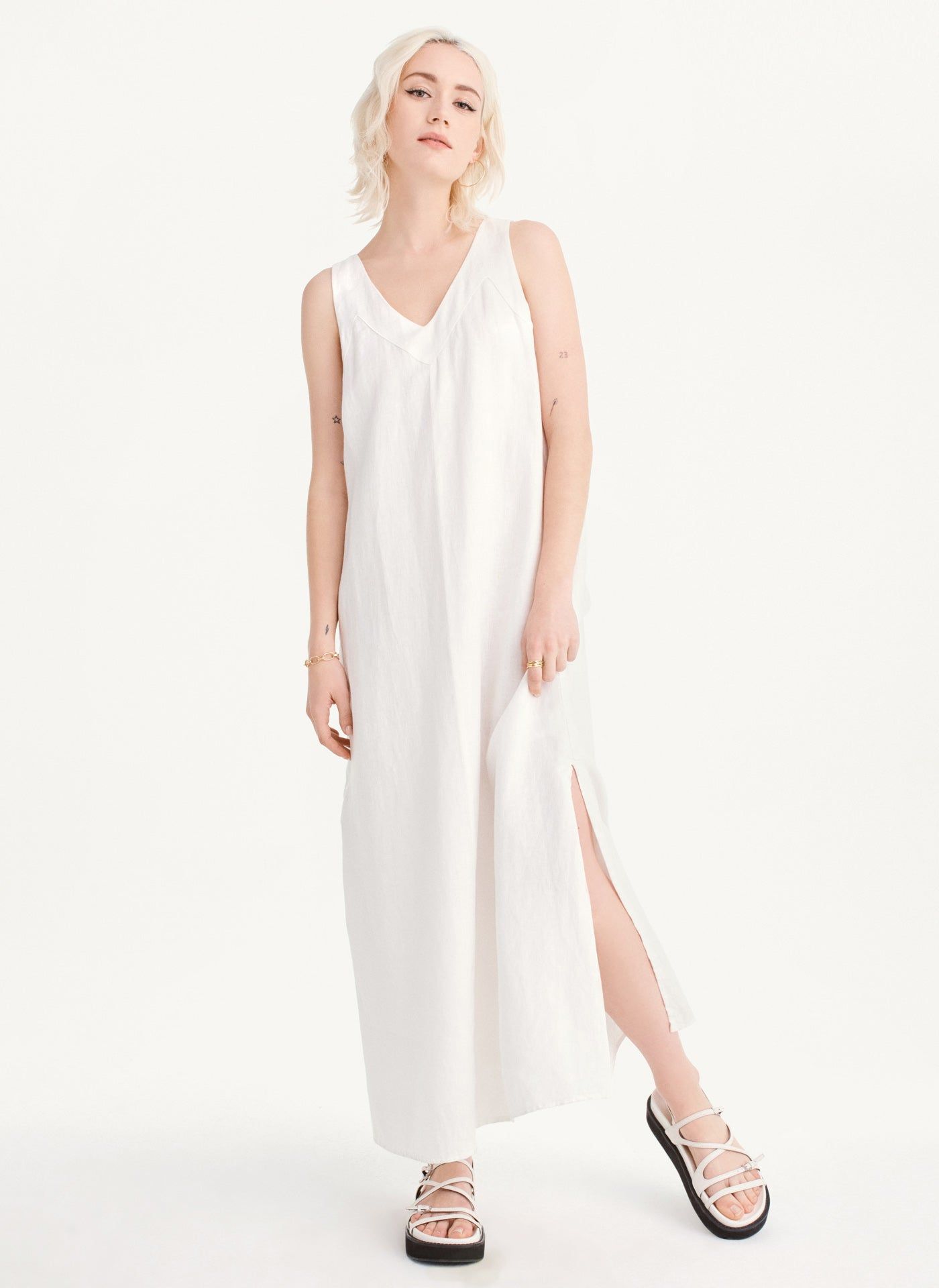 V-NECK MAXI DRESS sold by DKNY