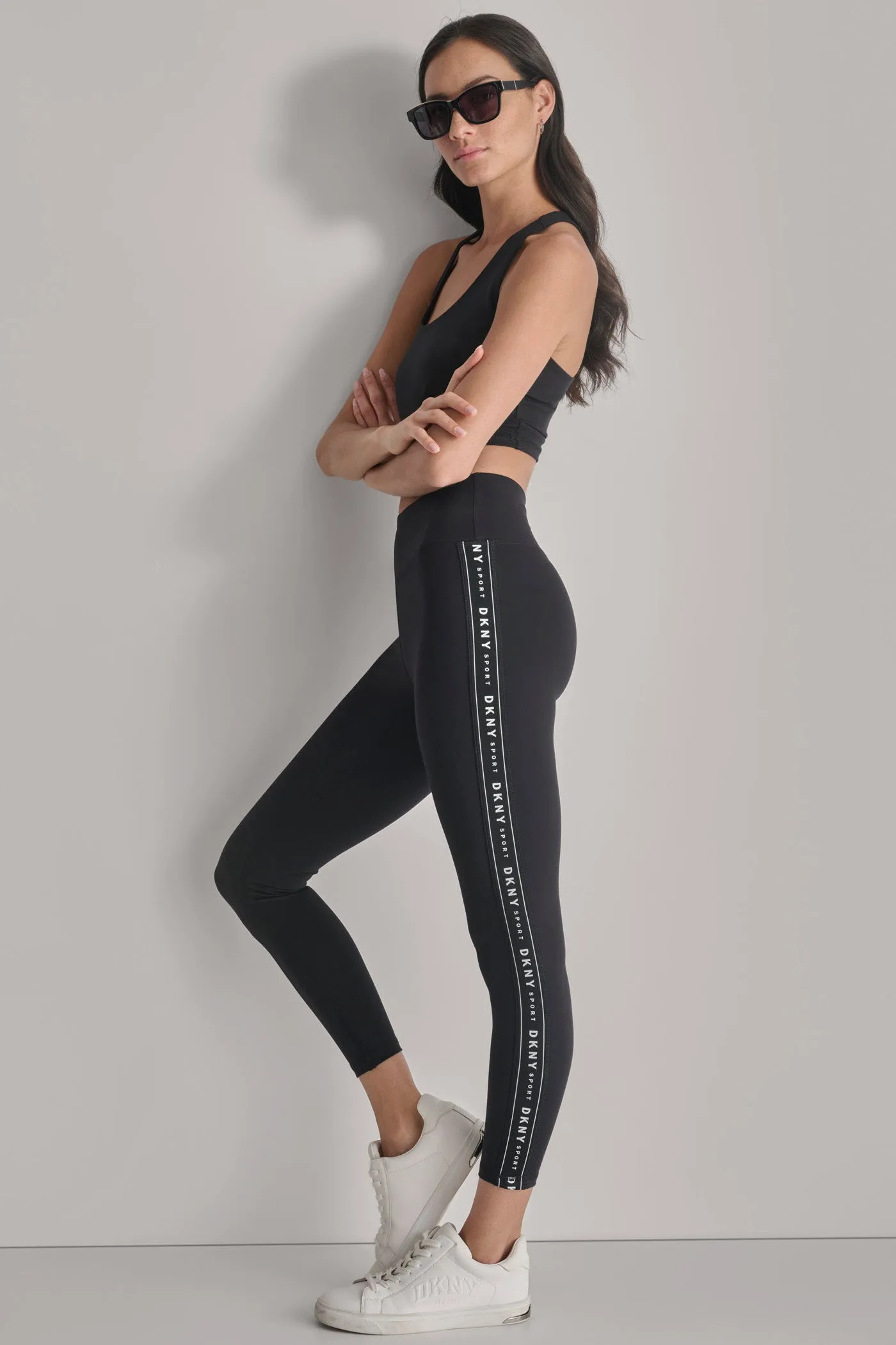 HIGH WAIST 7/8 LOGO TAPE LEGGINGS sold by DKNY product image thumbnail 3