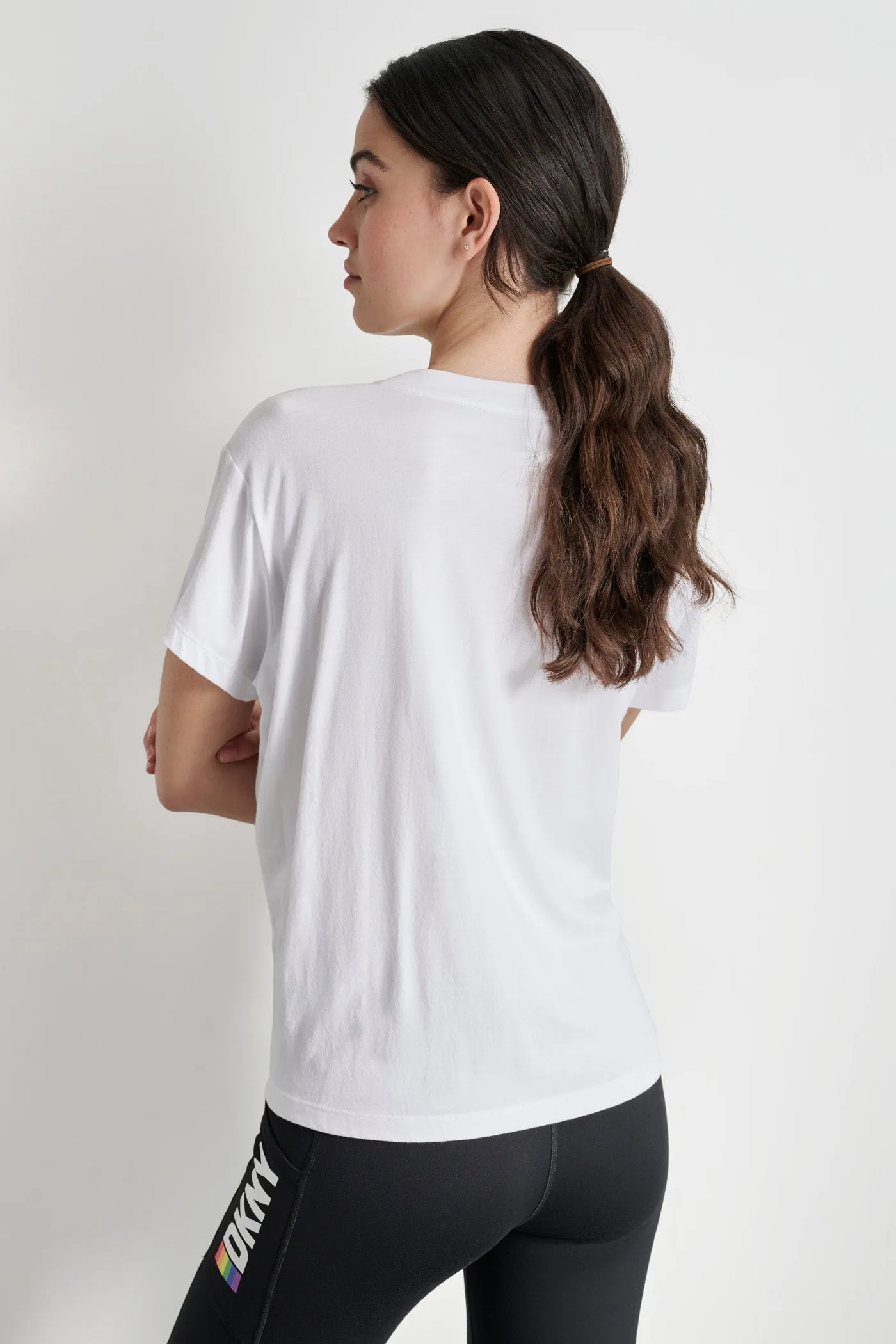 RAINBOW PRIDE LOGO KNOT FRONT TEE sold by DKNY product image thumbnail 2