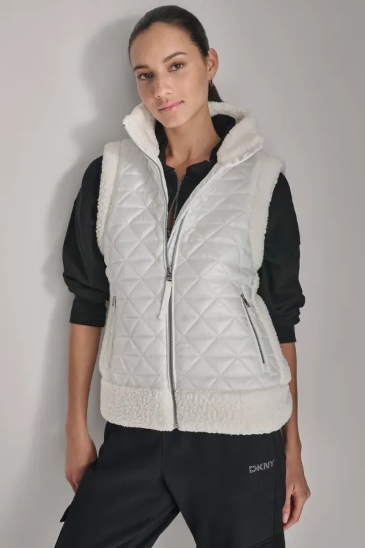 DIAMOND QUILTED PUFFER VEST sold by DKNY