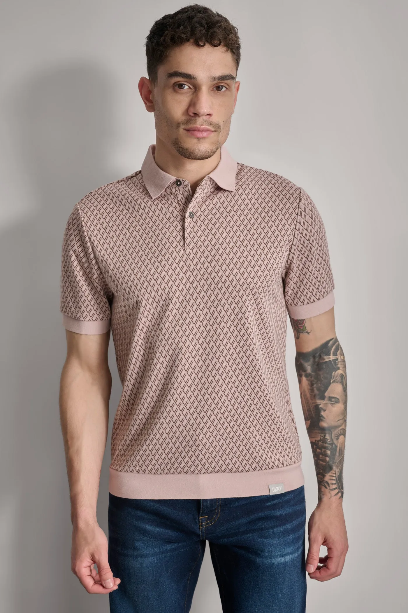 RETRO JACQUARD POLO sold by DKNY