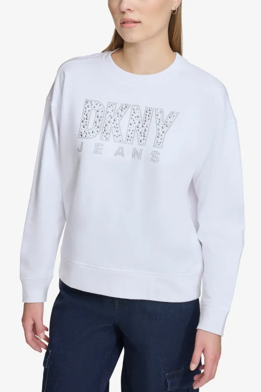 MULTI DOME STUDS LOGO SWEATSHIRT sold by DKNY