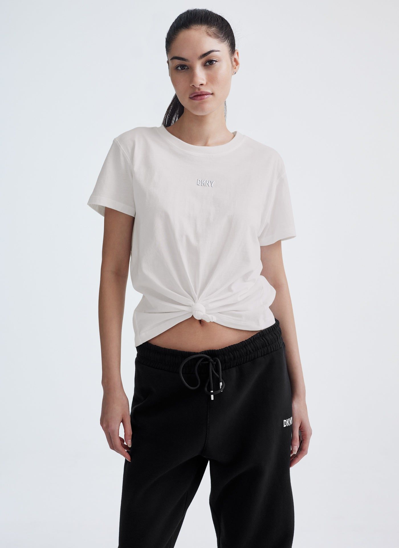 METALLIC BUBBLE LOGO KNOT FRONT TEE sold by DKNY product image thumbnail 2