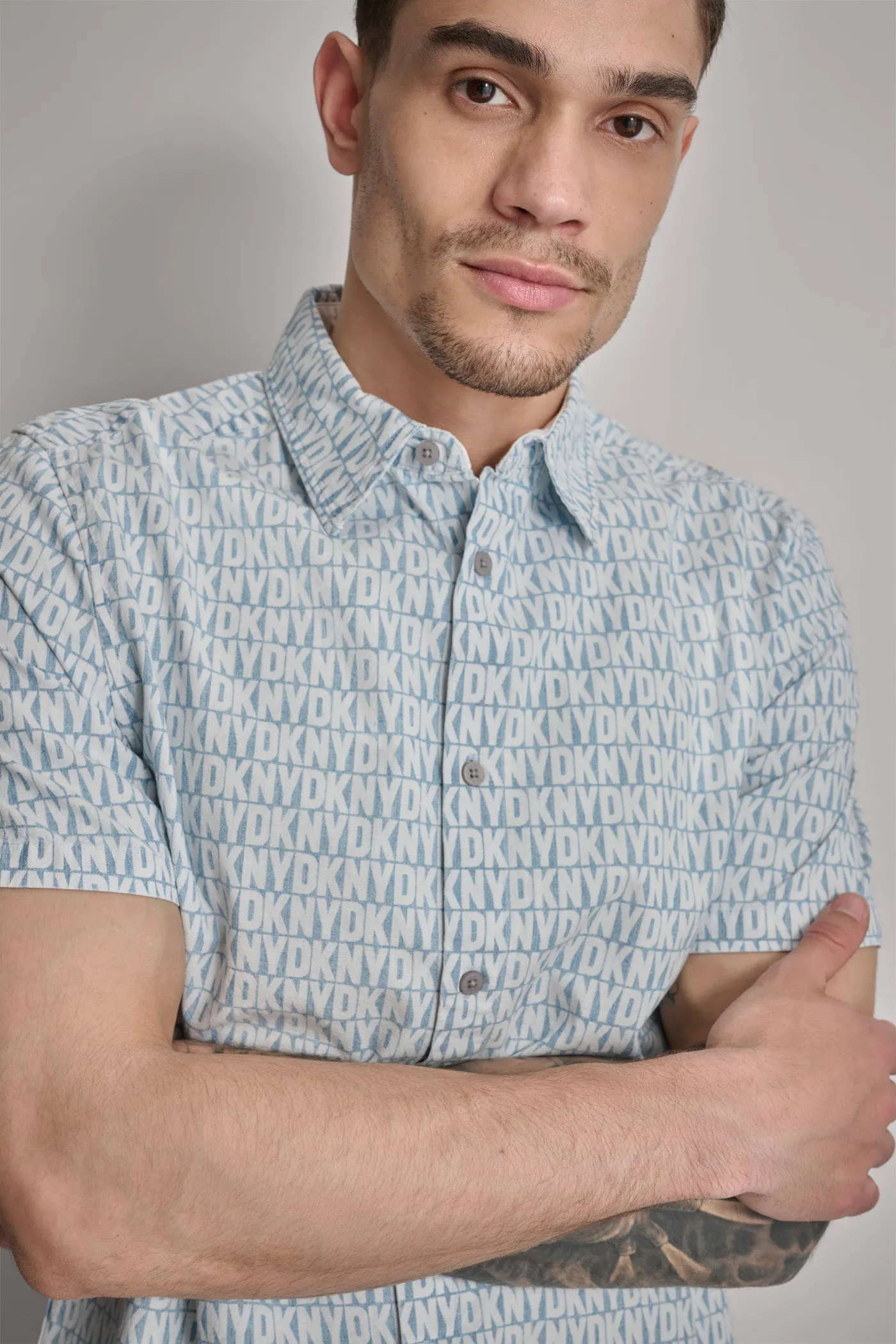 PRINTED CHAMBRAY SHIRT sold by DKNY product image thumbnail 5