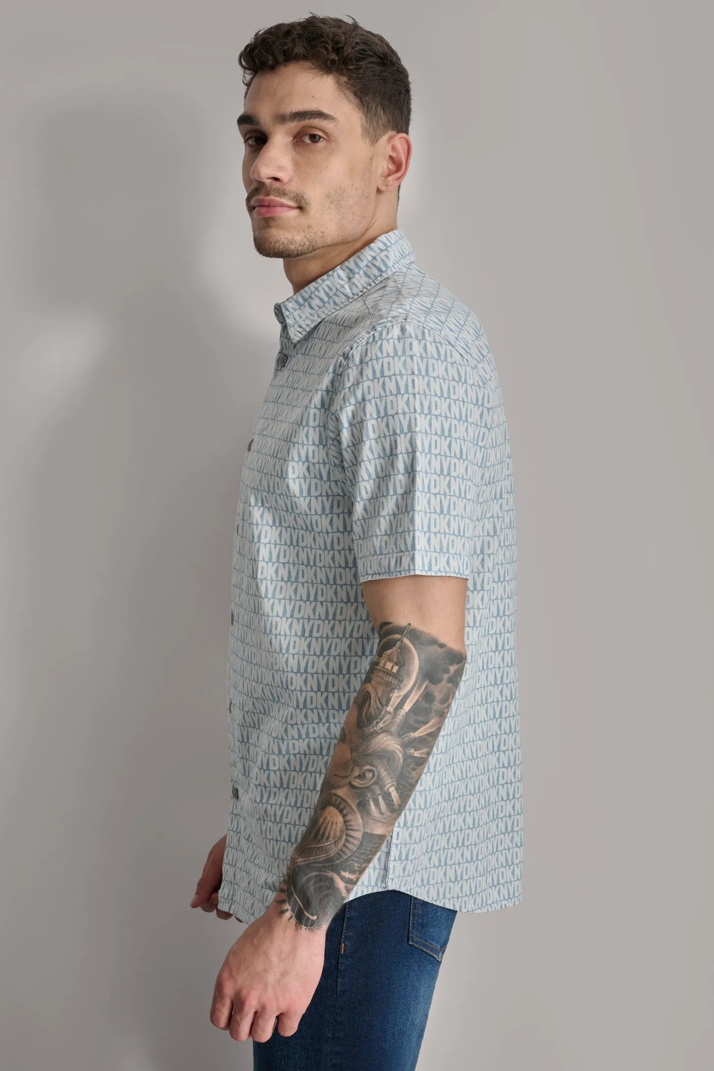 PRINTED CHAMBRAY SHIRT sold by DKNY product image thumbnail 3