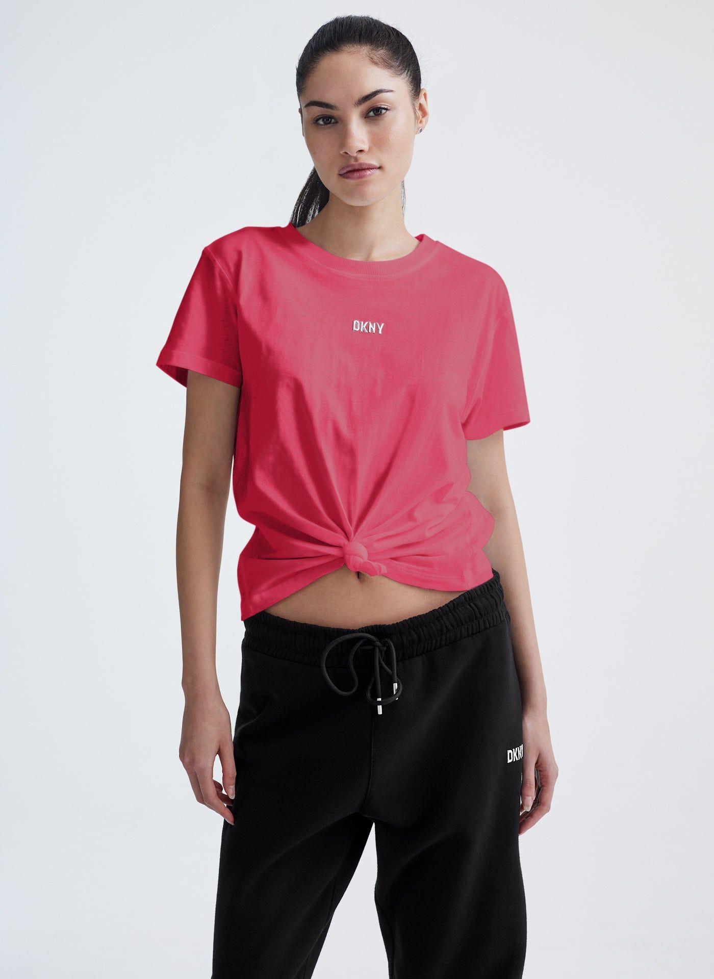 METALLIC BUBBLE LOGO KNOT FRONT TEE sold by DKNY product image thumbnail 3