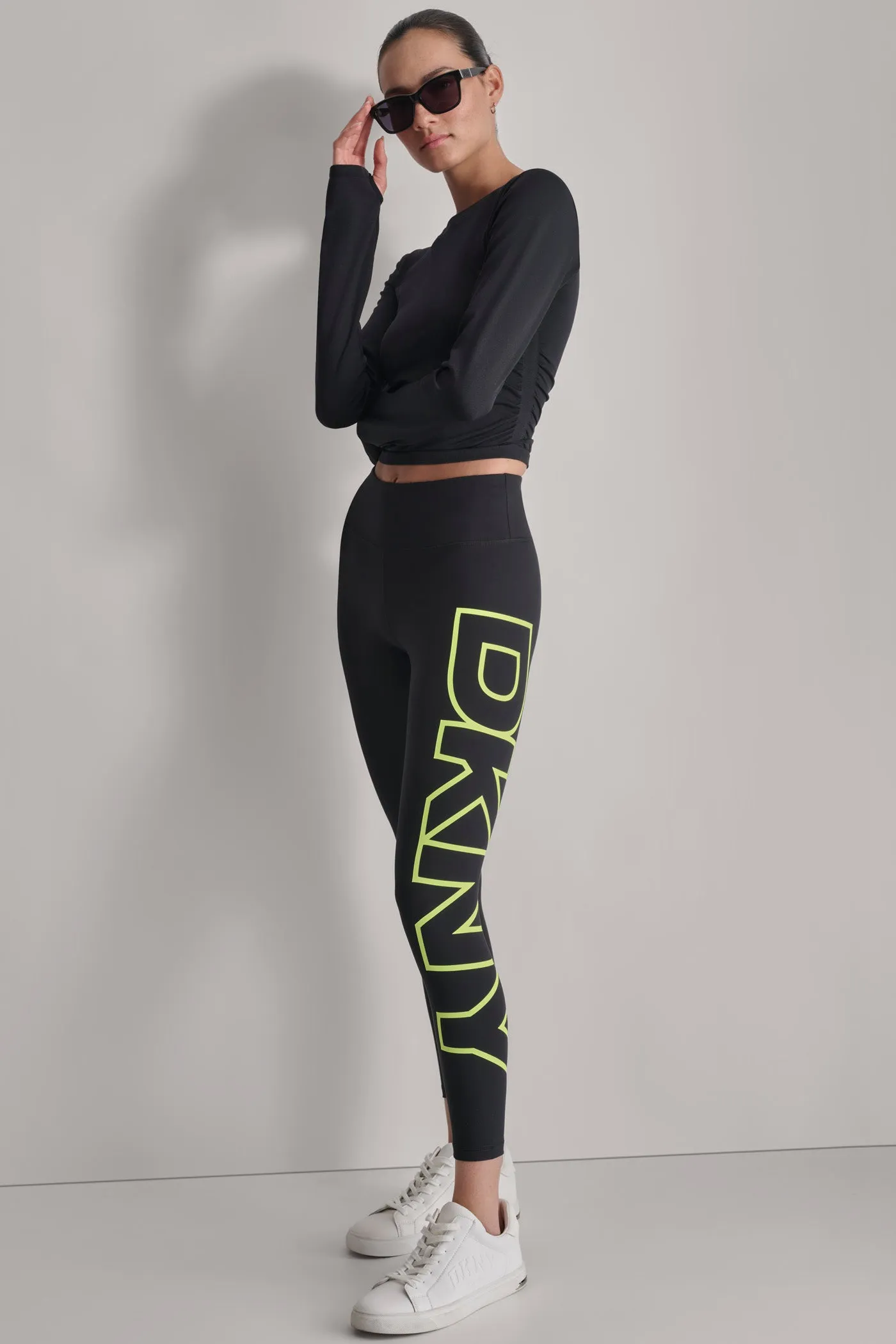 HIGH WAIST 7/8 EXPLODED LOGO LEGGINGS sold by DKNY product image thumbnail 3