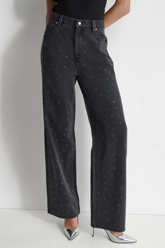 STUDDED STRAIGHT LEG DENIM sold by DKNY