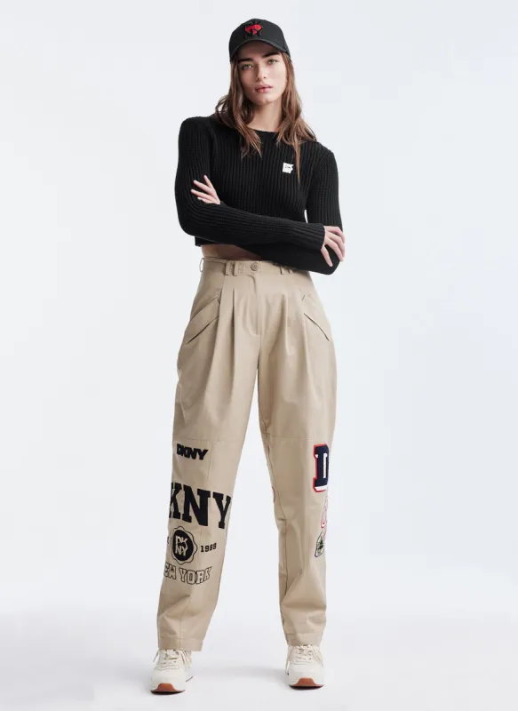 PATCH AND EMBROIDERY PANTS sold by DKNY