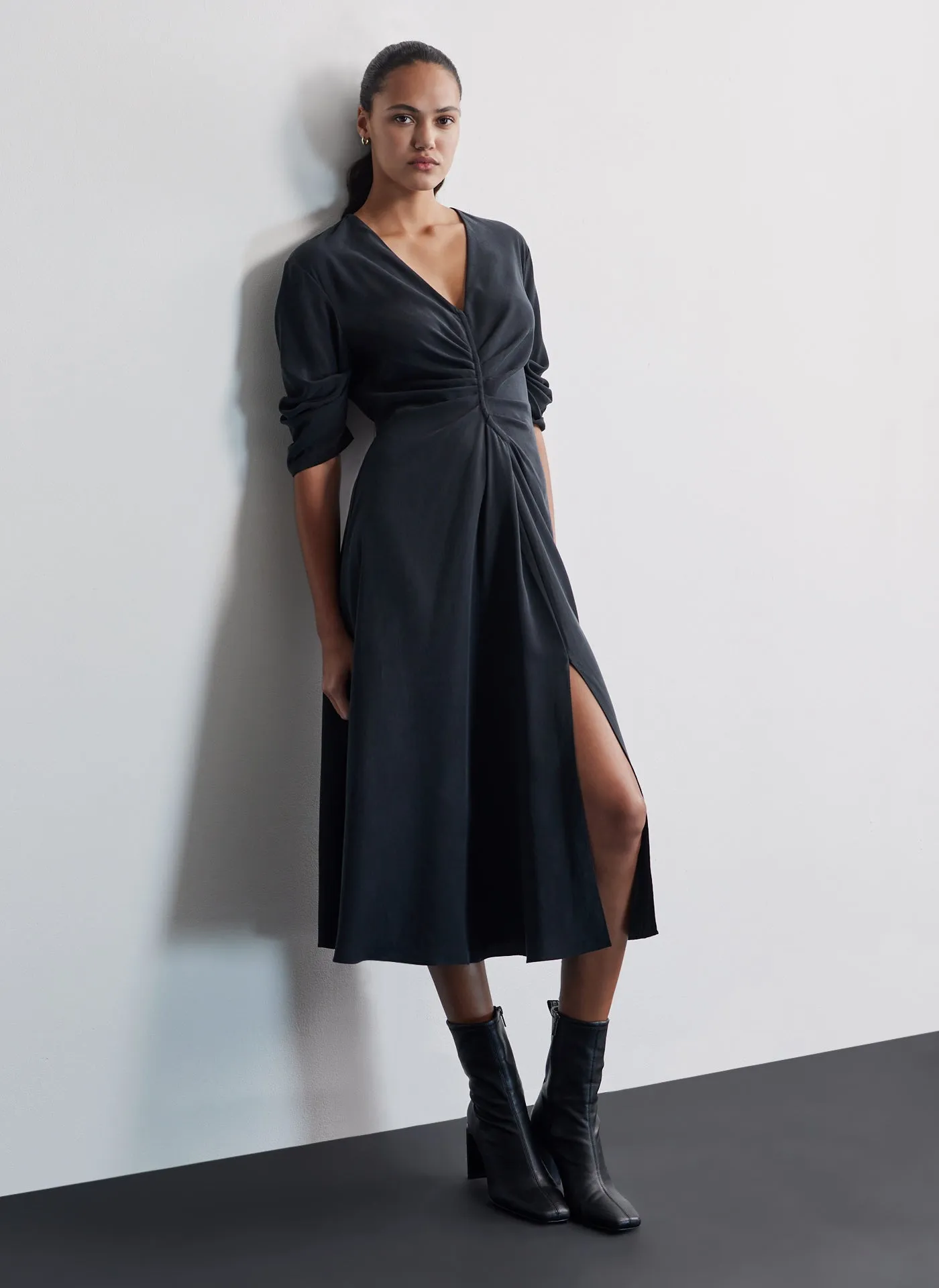 MIDI DRESS WITH SLIT sold by DKNY