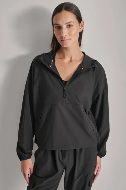 HALF ZIP PULLOVER WITH HOOD sold by DKNY
