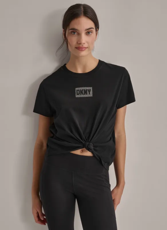 CRYSTAL LOGO TEE sold by DKNY