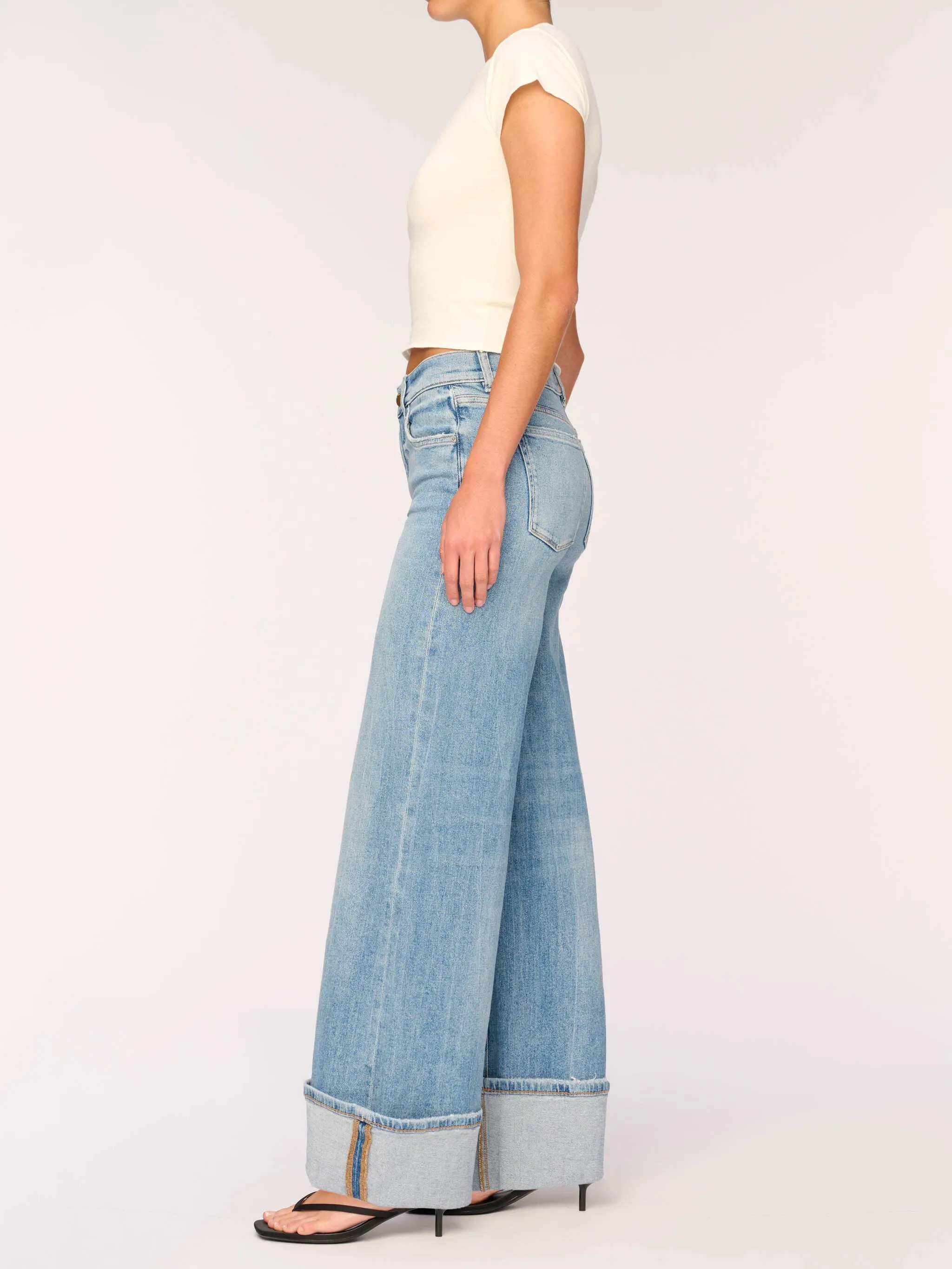 Hepburn Wide Leg Low Rise 31" Jeans | Ravello Cuffed sold by DL1961 product image thumbnail 2